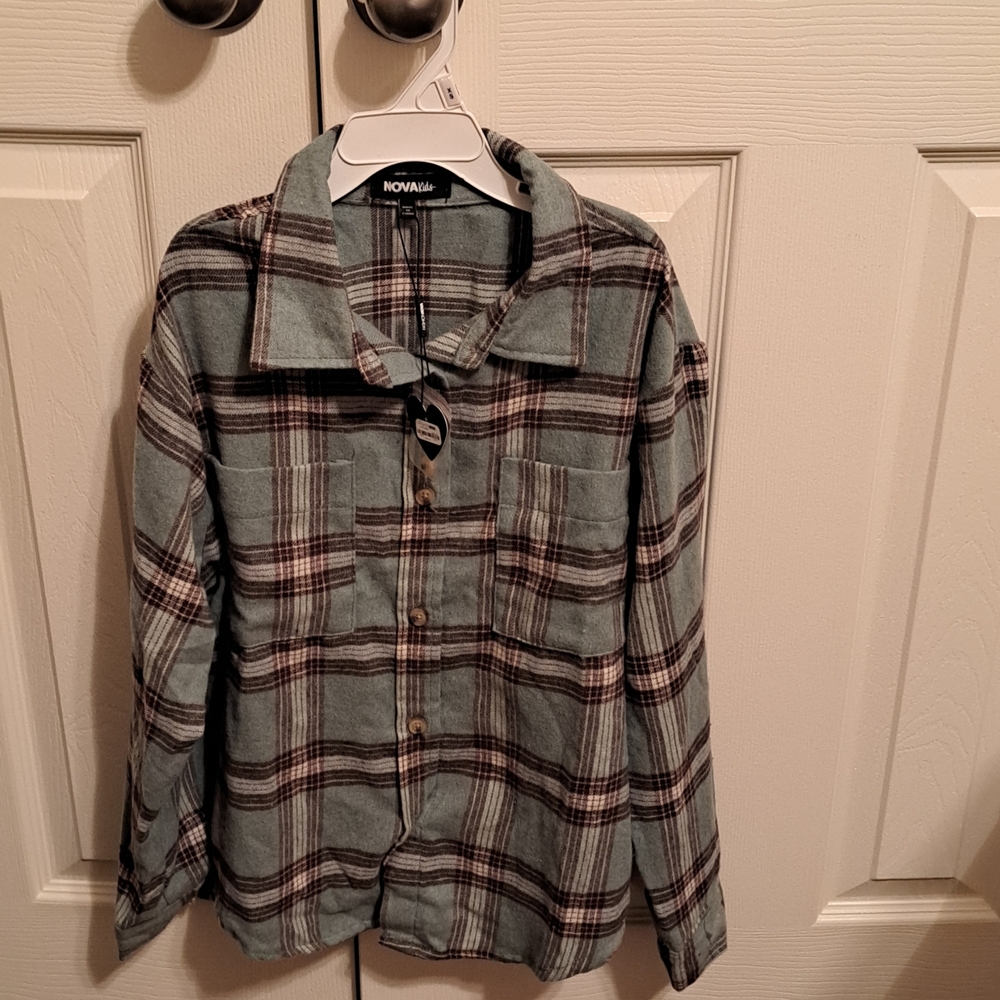Nova Kids Plaid Shirt - Blue and Brown